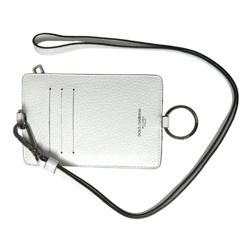White Leather Logo Card Holder Wallet - Dolce & Gabbana - Modalova