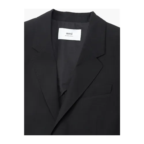 Black Wool Viscos Jacket - Ami Paris - Modalova