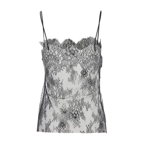 Black Lace Top Elegant Style - Alberta Ferretti - Modalova