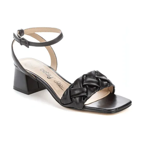 Black Elegant Flat Sandals - Betsy - Modalova