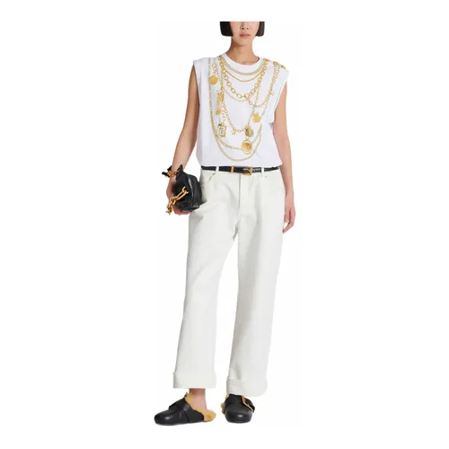 Trope-l'œil-style Collier print vest top - Balmain - Modalova
