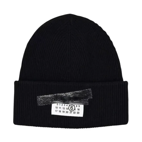 Knit Beanie with Distinctive Applique - MM6 Maison Margiela - Modalova