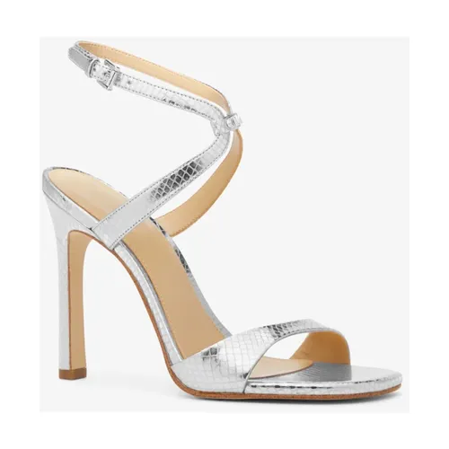 Silver Leather Open Toe Sandals - Michael Kors - Modalova
