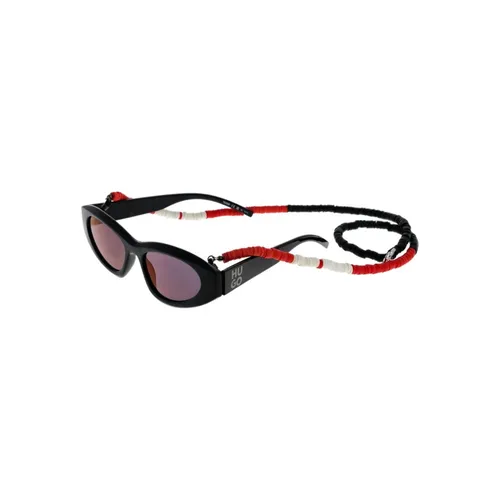 Gafas de Sol Cat Eye Negras con Correa de Cuentas - Hugo - Modalova