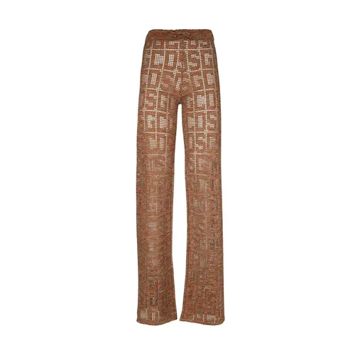 Metallic Elasticated Knitted Trousers - Gcds - Modalova