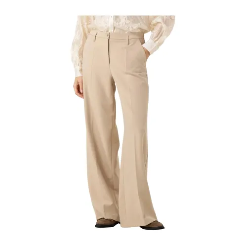 Beige Wide Leg Trousers - Summum Woman - Modalova