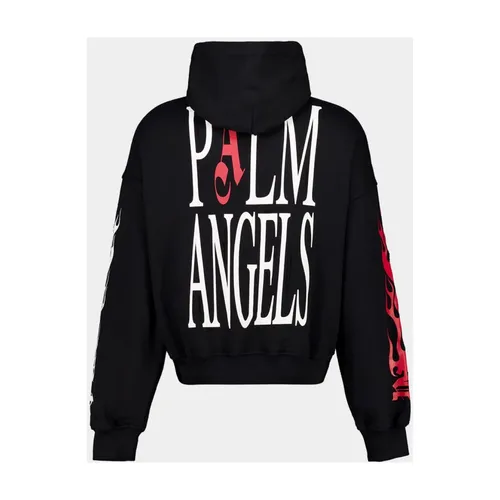 Flames Flag Zip Hoodie - Palm Angels - Modalova