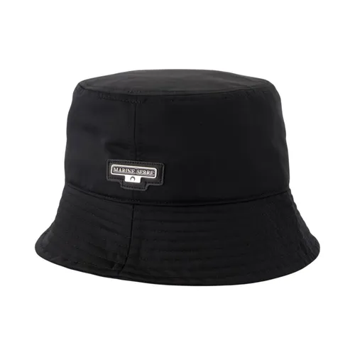 Black Satin Bucket Hat - Marine Serre - Modalova