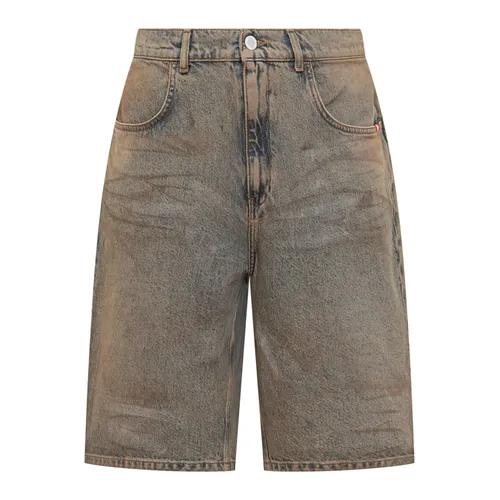 Denim Buttoned Shorts - Amish - Modalova