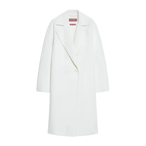 White Wool Cashmere Midi Coat - Max Mara Studio - Modalova