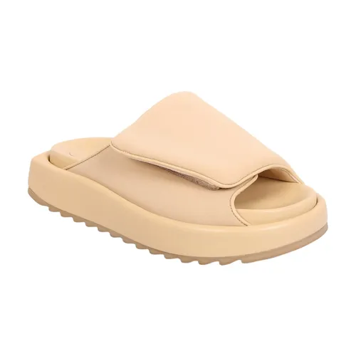 Yellow Leather Sandals with Thong Strap - Gia Borghini - Modalova