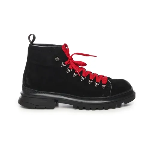 Black Suede Lace-up Boots - Giuliano Galiano - Modalova