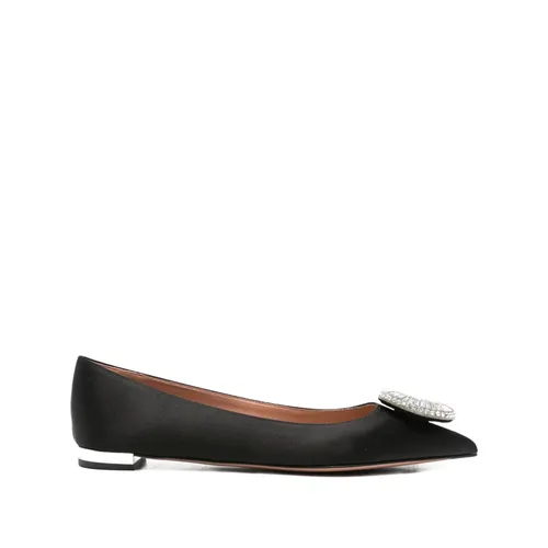 Crystal Hoop Flat Sandals - Aquazzura - Modalova