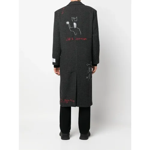 Houndstooth Embroidered Wool Coat - Études - Modalova