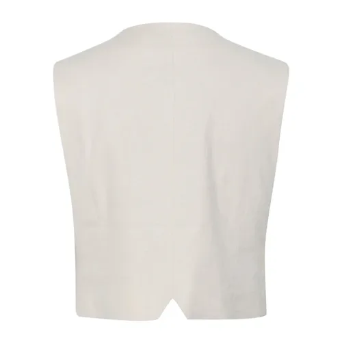 Ancient Scroll Linen Waistcoat - Gestuz - Modalova
