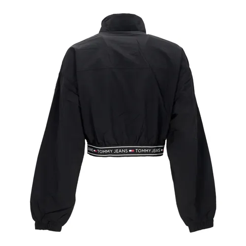 Black Windbreaker with Crop Taping - Tommy Hilfiger - Modalova