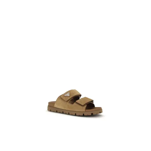 Leather Strap Sandals - Prada - Modalova