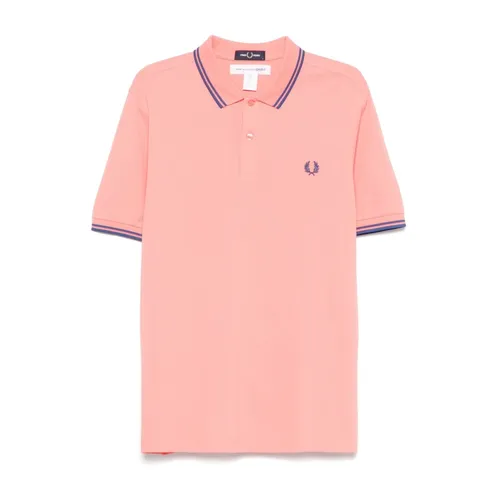 Polo Rosa Coral Estampado Eslogan - Comme des Garçons - Modalova