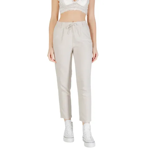 Beige Linen Viscose Trousers - Only - Modalova