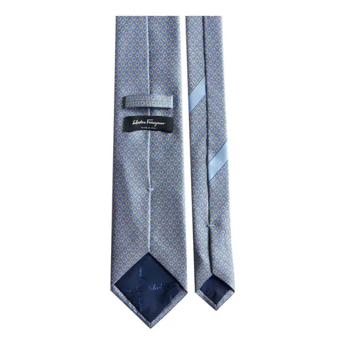 Gancini Print Silk Tie - Ferragamo - Modalova