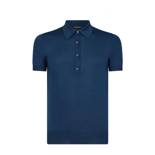 Silk Viscose Polo in Sapphire - Tom Ford - Modalova
