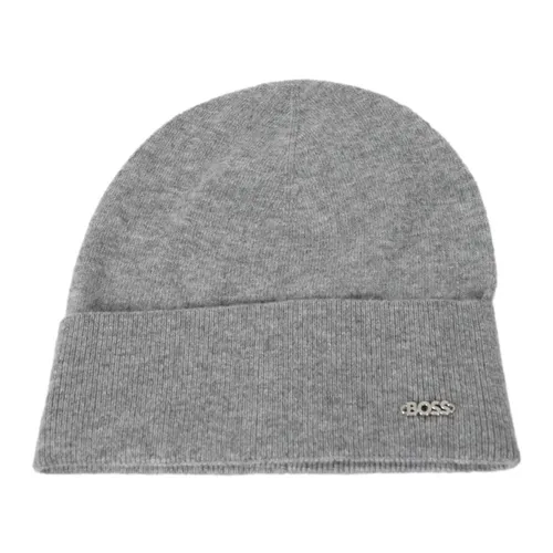 Metal Logo Wool Cashmere Beret - Hugo - Modalova