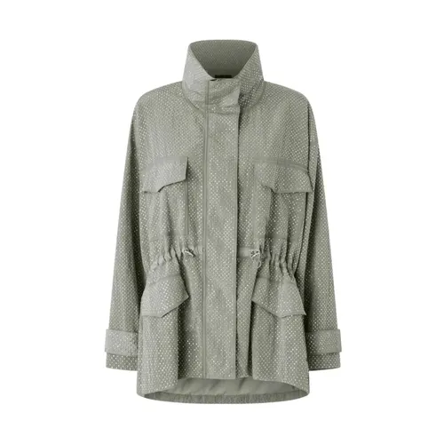Technical parka with rhinestone-effect mini studs - Pinko - Modalova