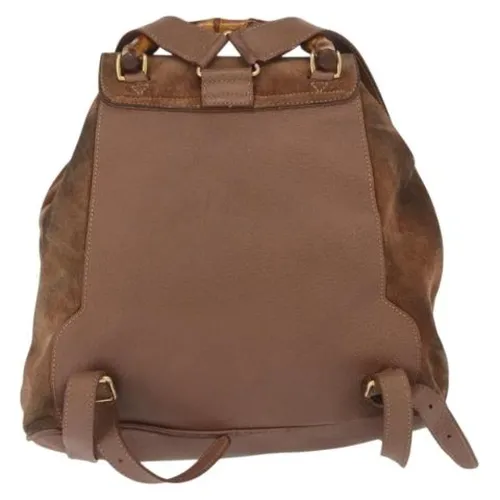 Pre-owned Suede Backpack - Gucci Vintage - Modalova