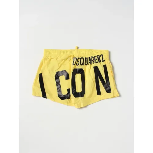 Yellow QuickDrying Swim Trunks for Kids - Dsquared2 - Modalova