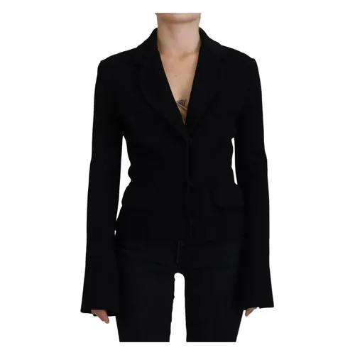 Dolce Gabbana Black Button Cardigan Blazer Viscose Jacket - Dolce & Gabbana - Modalova