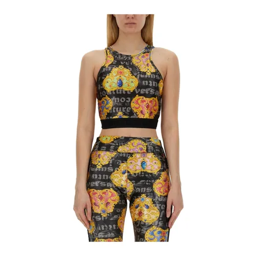 Graphic Print Crop Top - Versace Jeans Couture - Modalova