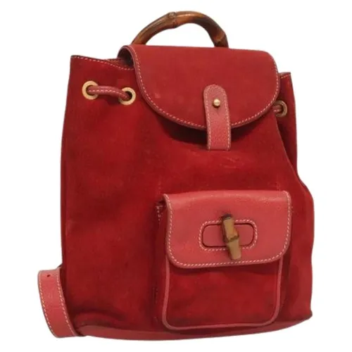 Pre-owned Suede Backpack - Gucci Vintage - Modalova