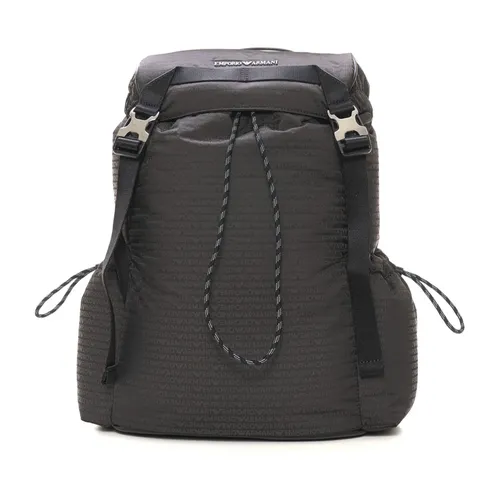 Logo Rucksack with Front Button Closure - Emporio Armani - Modalova