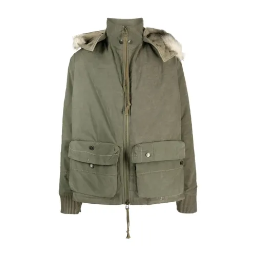 Beige Padded Jacket with Detachable Hood - Greg Lauren - Modalova