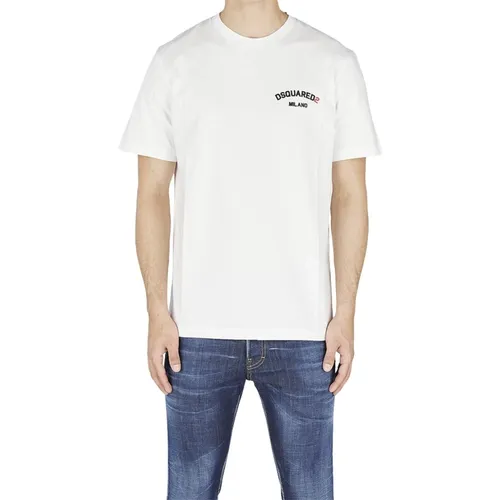 White Relief Logo T-shirt - Dsquared2 - Modalova
