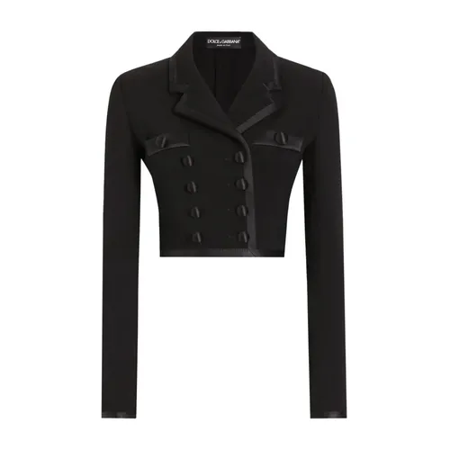 Double-breasted Crop Jacket - Dolce & Gabbana - Modalova