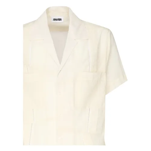 White Patchwork Shirt with Camp Collar - Magliano - Modalova