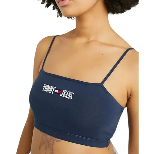 Blue Cotton Crop Top Ultra Archive - Tommy Jeans - Modalova