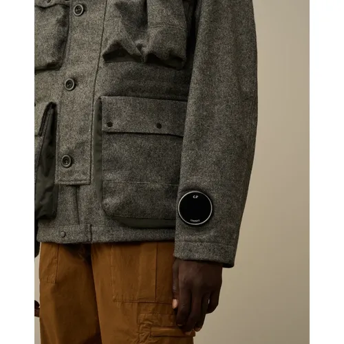 Shetland Twill Mille Jacket Anthracite Grey - C.p. Company - Modalova