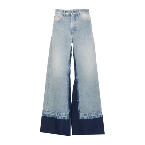 Vaqueros Anchos con Logo de Parche - MM6 Maison Margiela - Modalova