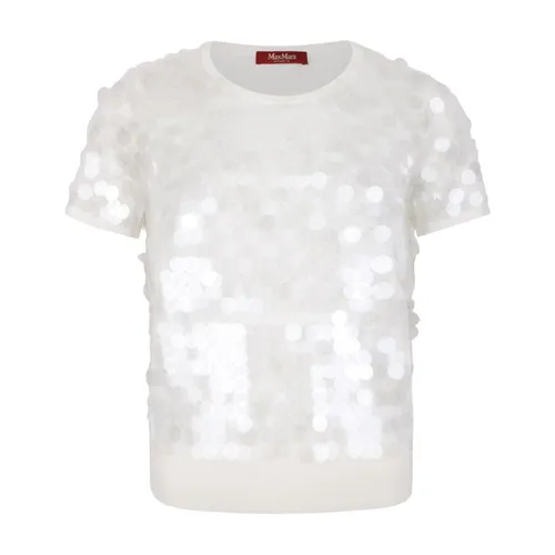 Ivory Sequinned Wool Sweater - Max Mara Studio - Modalova