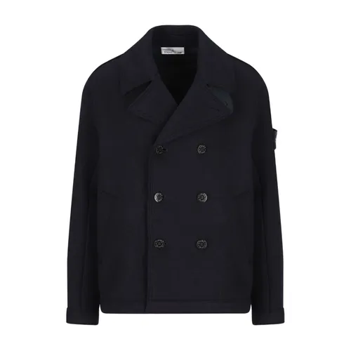 Double-breasted Pea Coat - Stone Island - Modalova