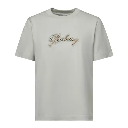 Check Cursive Logo Cotton T-shirt - Burberry - Modalova
