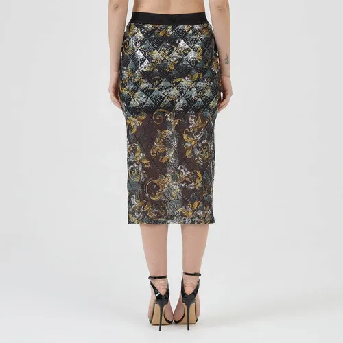 Baroque sequin midi skirt - Versace Jeans Couture - Modalova