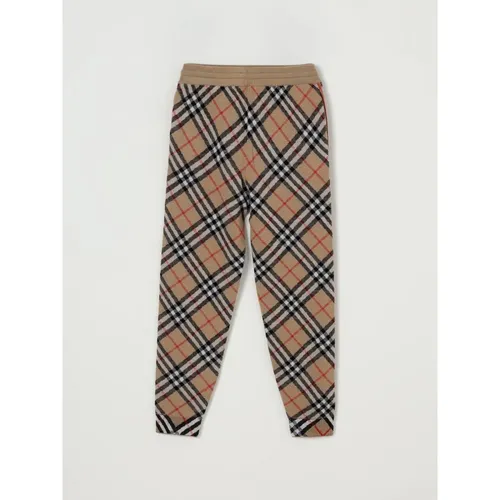 Knit Check Trousers - Burberry - Modalova