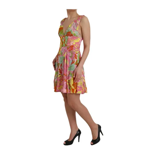 Floral Print Silk Mini Dress - Dolce & Gabbana - Modalova