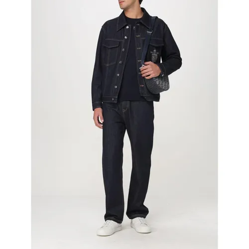 Denim Jacket Crest Embroidered - Fendi - Modalova
