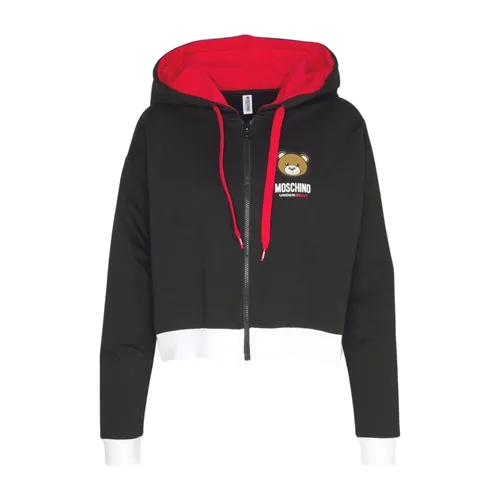 Teddy Bear Logo Zip Hoodie - Moschino - Modalova