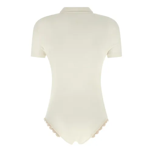 Lace-detail polo bodysuit - Magda Butrym - Modalova