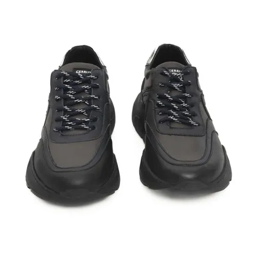 Blue Leather High Sole Sneakers - Cerruti 1881 - Modalova